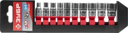 Фото для ЗУБР МАСТЕР 1/4″ набор торцовых головок 10 предм