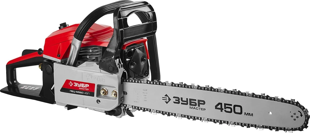 Фото для Пила цепная бензиновая, ЗУБР ПБЦ-М560 45П, хромир. цилиндр, праймер, 54,6 см3 (2,1 кВт), шина 45 см, 11500 об/мин