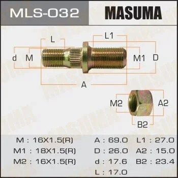 Фото для Шпилька для грузовика MASUMA MLS032/40222-63T00 Nissan Atlas Rear/R