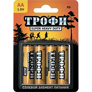 Батарейки Трофи R6-4BL SUPER HEAVY DUTY Zinc (40/720/25920)