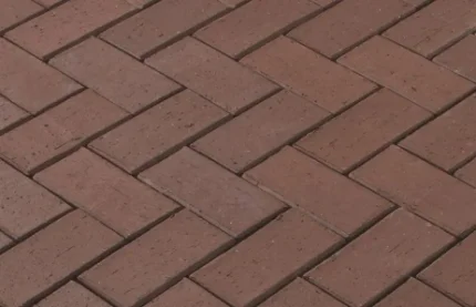 Тротуарная плитка "кирпич" цвет коричневый, h 6 см