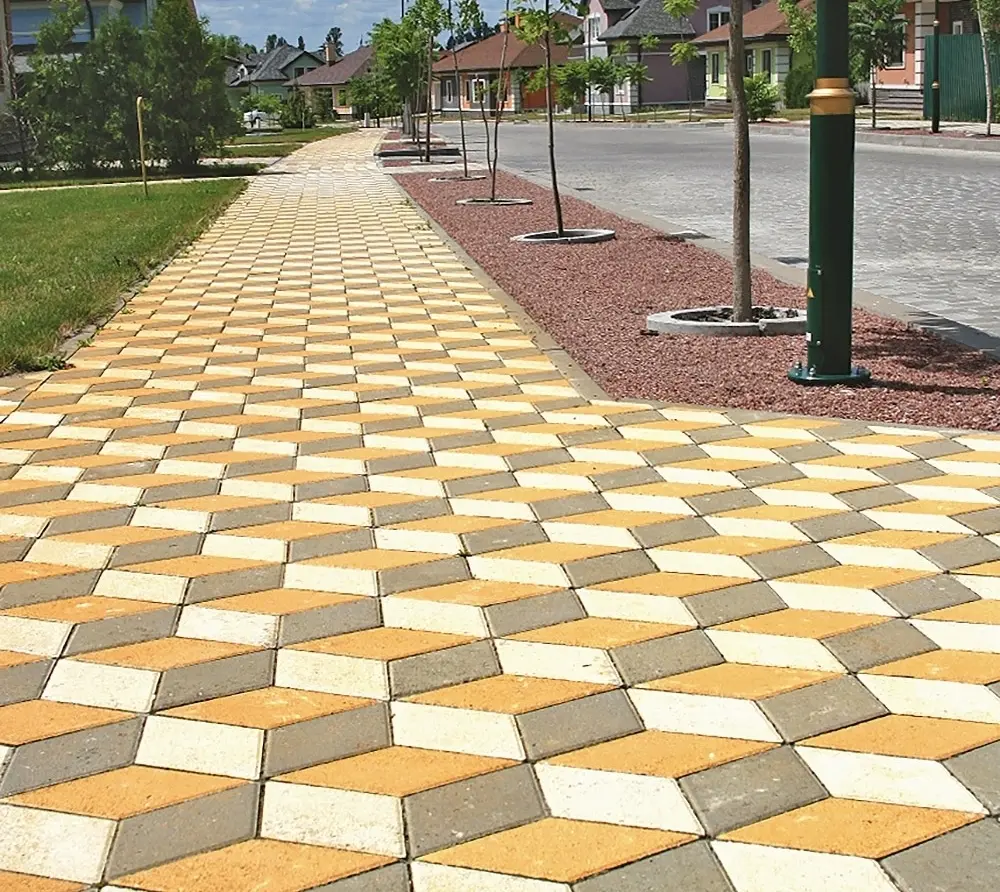 Тротуарная плитка "Ромб" цвет желтый