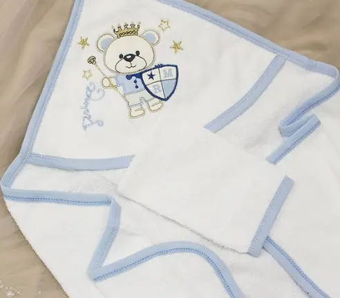Набор: полотенце и варежка для купания новорожденных