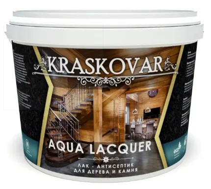Лак-антисептик Kraskovar Aqua Lacquer для дерева и камня ремонт, помещение, строительство, дом