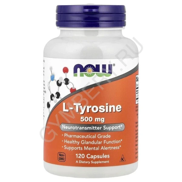 Фото для NOW L-Tyrosine 500mg 120 vcaps, шт, арт. 1802005