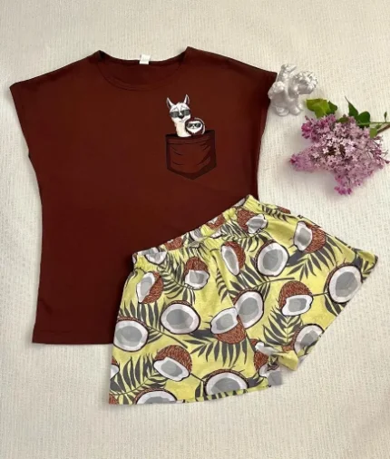 Фото для Пижама женская футболка шорты Кокосы