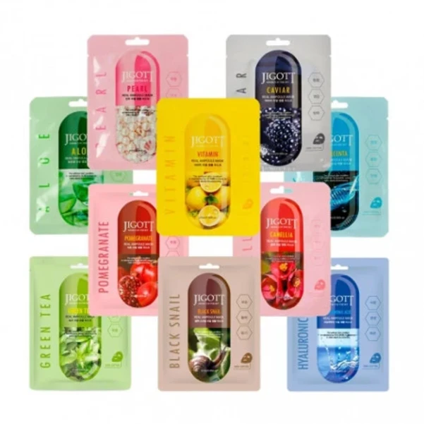 Фото для Jigott | Doris, (10 шт.) Набор ежедневных тканевых масок для комплексного ухода за кожей лица