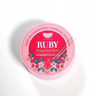 Гидрогелевые патчи для век с рубиновой пудрой и розой Petitfee Koelf Ruby Bulgarian Rose Eye Patch