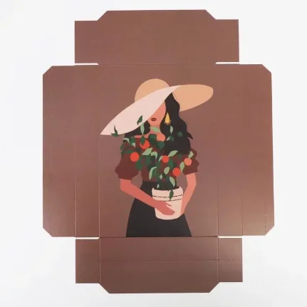 Фото для Коробка складная «Девушка с цветами», 30 × 20 × 9 см