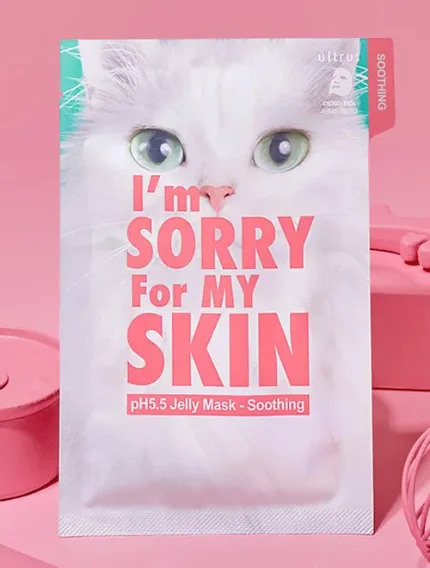 Фото для Успокаивающая маска с нейтральным pH I’m Sorry For My Skin pH5.5 Jelly Mask-Soothing (Cat)