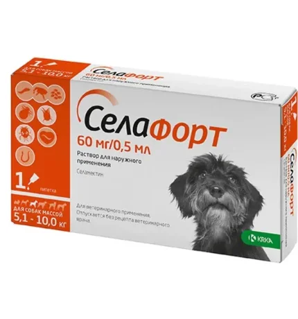 Селафорт для собак 5,1 - 10 кг 12% 1 пипетка