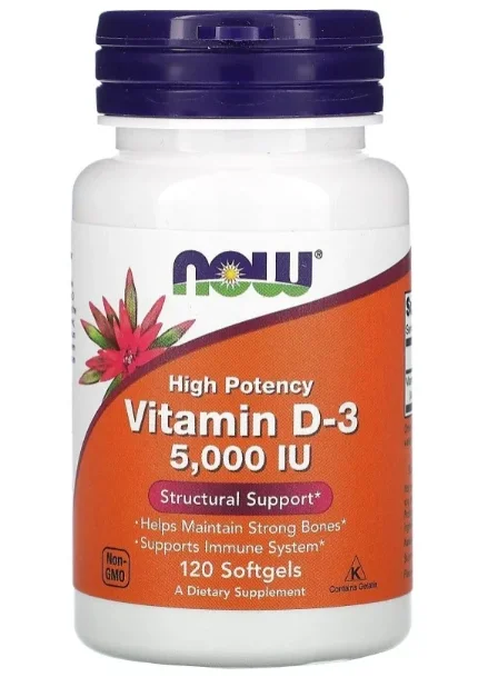 Витамин Д3 NOW 5000 120капс.