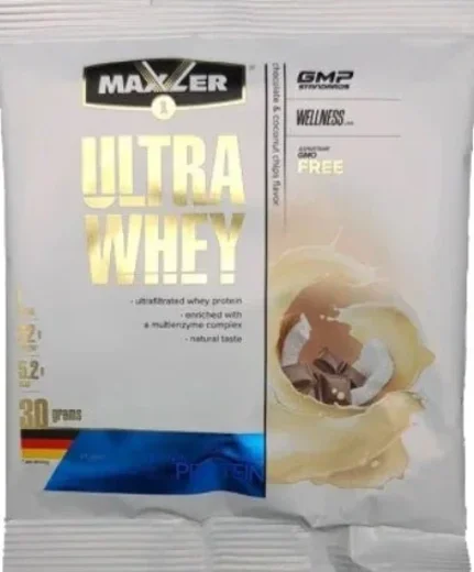 Протеин MAXLER Ultra Whey сывороточный 30г. Шоколадно-кокосовые чипсы