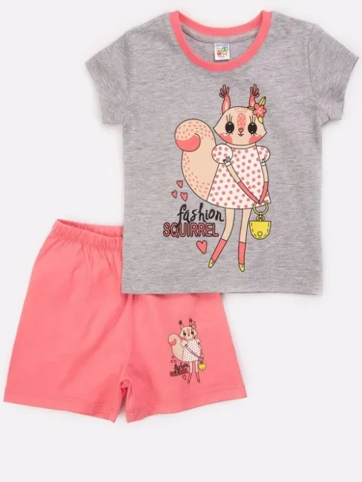 Костюм для девочек Baby Style (футболка+шорты) р 92-134