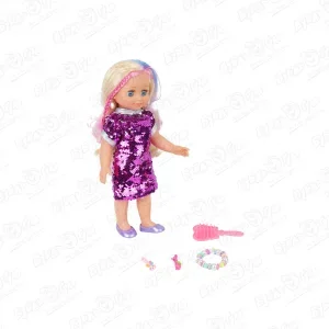 Фото для Кукла Аннушка КАРАПУЗ интерактивная с аксессуарами в розовом платье 40см