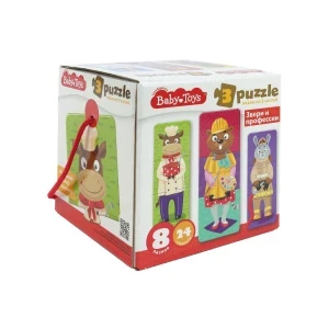 Фото для Пазлы тройные Baby Toys Звери и профессии 24эл