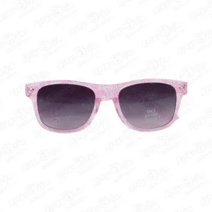 Очки солнцезащитные Lanson Kids прозрачные с розовыми надписями