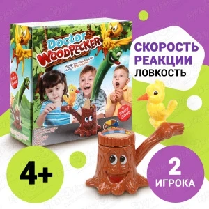 Фото для Игра настольная Family Game Доктор дятел Спаси дерево от червя с 4лет