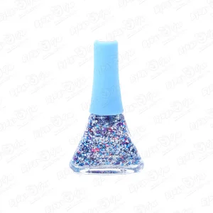 Лак для ногтей LUKKY серия конфетти фиолетовый белый голубой со зведочками