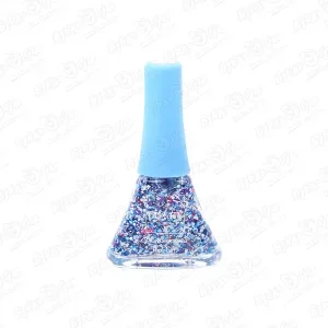 Лак для ногтей LUKKY серия конфетти фиолетовый белый голубой со зведочками