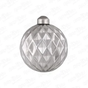 Фото для Украшение елочное шар серебряный узор сетка стеклянный 8см