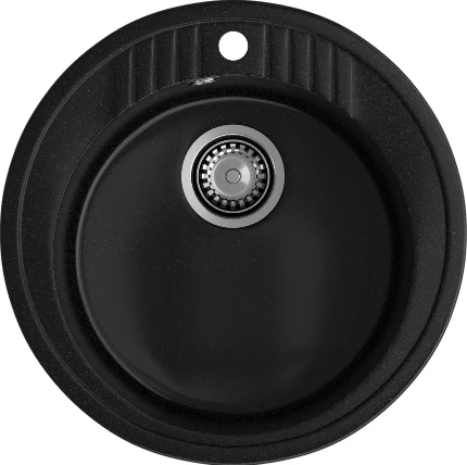 Фото для Мойка GranFest мрамор RONDO R-520 (d=520мм) Черный