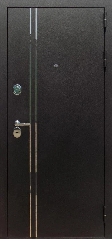 Фото для Дверь металлическая входная АВРОРА ЧЕРНЫЙ ШЕЛК / ЕЛЬ АЛЬПИЙСКАЯ