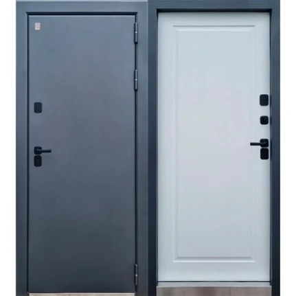 Фото для Дверь входная 11 см Монблан антик серебро/Софт-тач белый