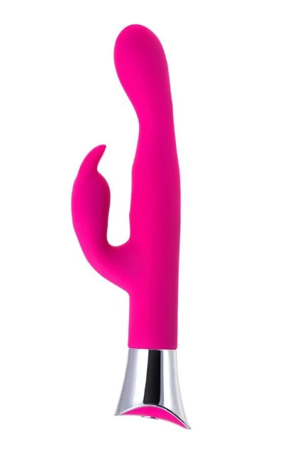 Фото для Вибратор с клиторальным стимулятором JOS LOLY, с гибкой головкой, силикон, розовый, 21,6 см