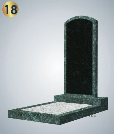 №18 Памятник из зеленого гранита с чёрной вставкой