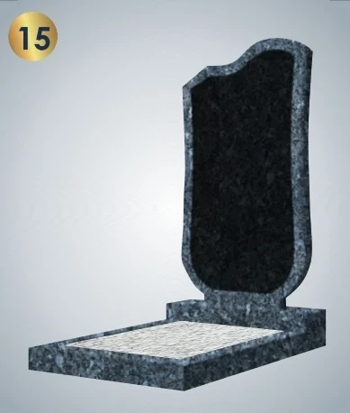Фото для №15 Памятник из голубого гранита с чёрной вставкой