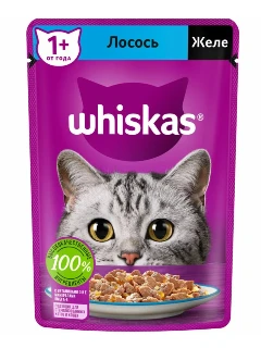 
Whiskas (ВИСКАС) пауч желе ЛОСОСЬ 75 грамм