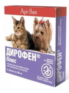 Фото для Дирофен ПЛЮС д/кошек и собак мелких и средних пород уп.6 табл.