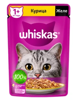Фото для Whiskas(ВИСКАС) пауч желе КУРИЦА 75 грамм