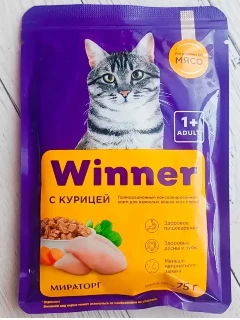 Фото для "Winner" 75г/28 корм д/кош. с Курочкой в соусе